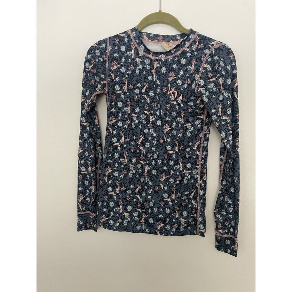 Kari Traa Women’s Base Layer Top XS Floral Swallow Print Long Sleeve Performance